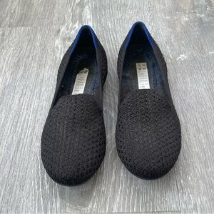 Rothy’s Black Honeycomb Knit Loafers Size 7